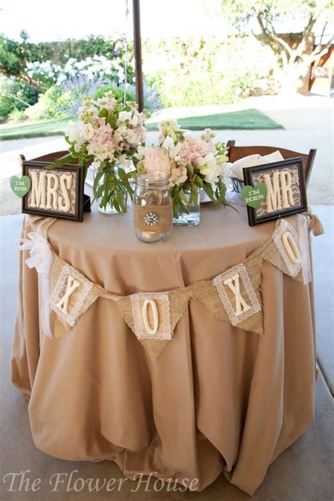 Rustic Chic Wedding Sweetheart Table Decor Deer Pearl Flowers