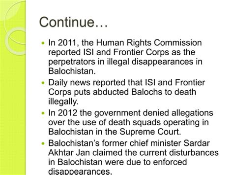 violation of human rights in balochistan and role ppt