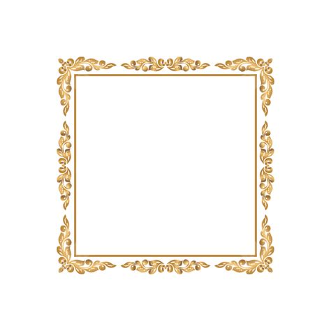 Golden Frame Border With Luxury Ornament Design Golden Frame Golden