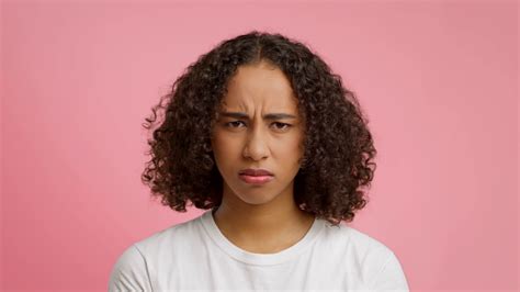 Angry African American Woman Frowning Stock Footage Sbv