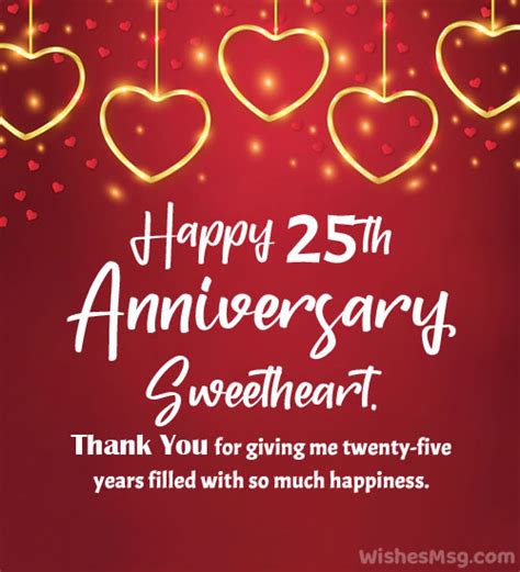 25th Wedding Anniversary Wishes And Messages Wishesmsg 2023