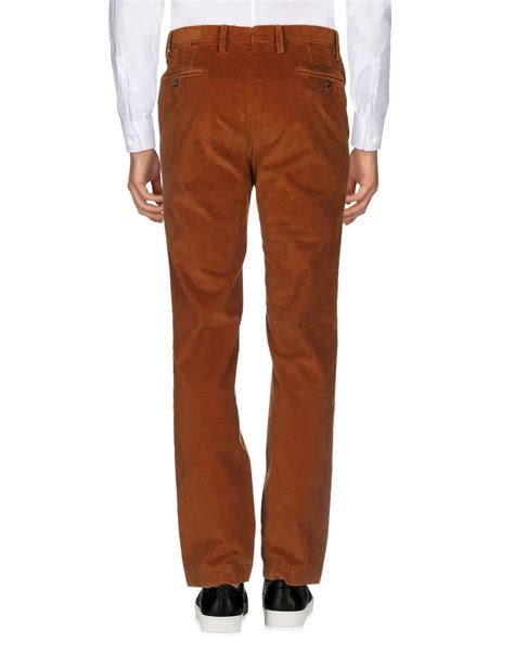 Pt01 Velvet Casual Pants In Rust Brown For Men Lyst