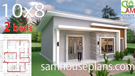 Small House Plans 10x8 With 2 Bedrooms Shed Roof