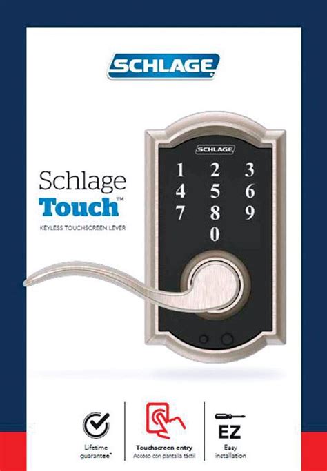 Schlage Satin Nickel Electric Touch Screen Entry Lock 1 34 In Camelot