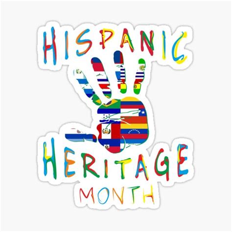 Hispanic Heritage Month Hand All Countries Flags Sticker For Sale By
