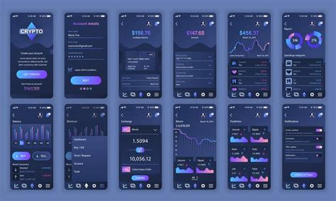 These tutorials are a must for beginners, but even experienced designers can learn something new. Set of UI, UX, GUI screens Cryptocurrency app flat design ...