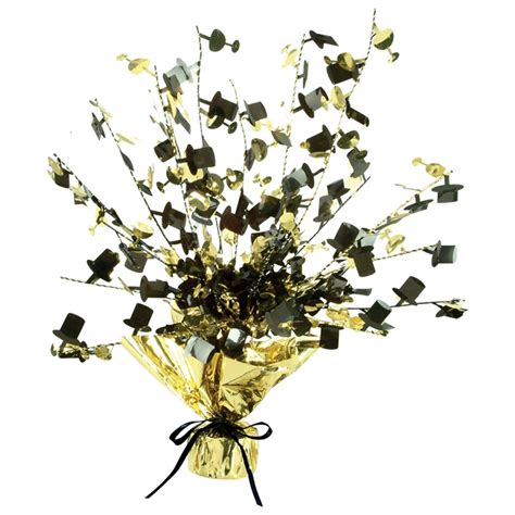 Club Pack Of 12 Black And Gold Foil Spray Champagne Glass And Top Hat Gleam