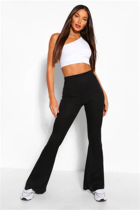 Tall Soft Rib Flared Pants Ribbed Flares Outfits With Leggings Black Flare Pants