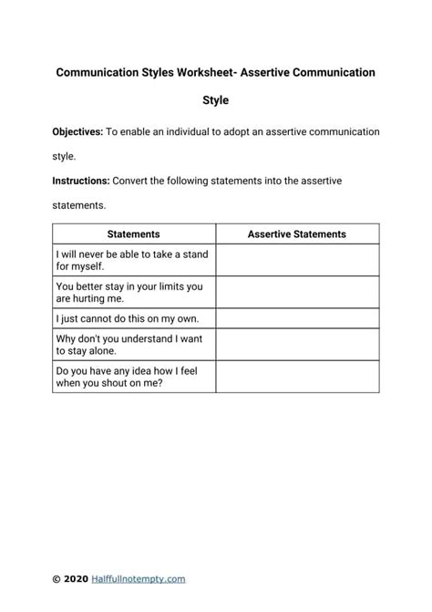 Using Communication Styles Worksheet To Improve Your Conversations