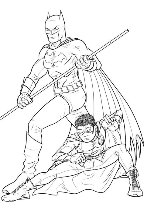 Dibujo De Batman Y Robin Para Colorear Batman Dibujo Dibujos Batman