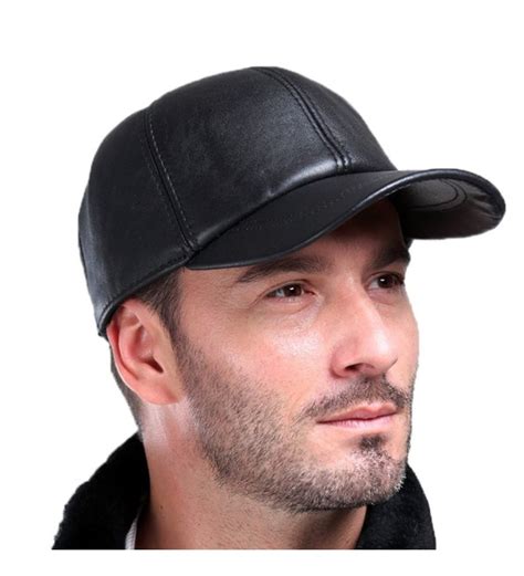 Baseball Cap Genuine Sheepskin Adjustable Unisex Leather Baseball Hats