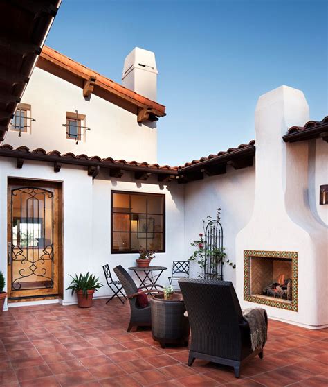 Pin By Rm On Outdoor Fireplace Hacienda Style Homes Spanish Style