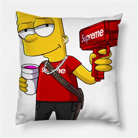 Supreme Bart Bart Simpson Pillow Teepublic