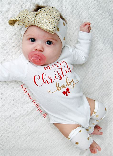 Baby Girl Christmas Outfit Merry Christmas Baby First
