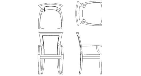 Excellent asset to extract high poly details for normal and other projection maps. Simple wooden chair all sided elevation block cad drawing ...