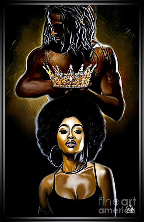 My Beautiful Black Queen Art Print By Ortega Missouri Black Love Artwork Black Love Art