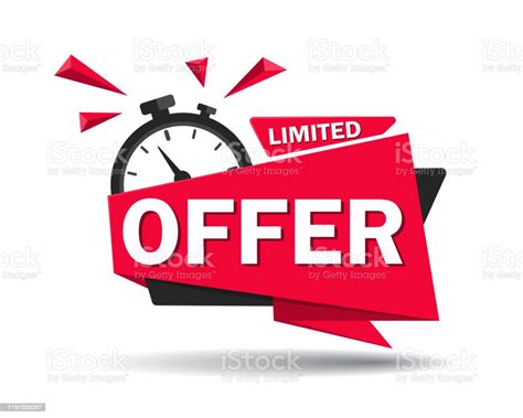 Red Limited Offer With Clock For Promotion Banner Price Label Countdown ...