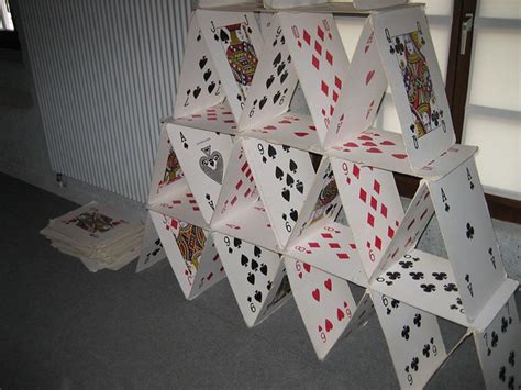 House Of Cards Made With Giant Playing Cards At The Musée Flickr