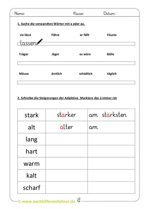 Wörter mit ä und äu | Wortstamm Gleichschreibung | kostenloses Arbeitsblatt Grundschule… in 2021 ...