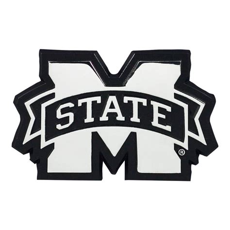Mississippi State University Chrome Emblem Set Of 2 Auto Accessories