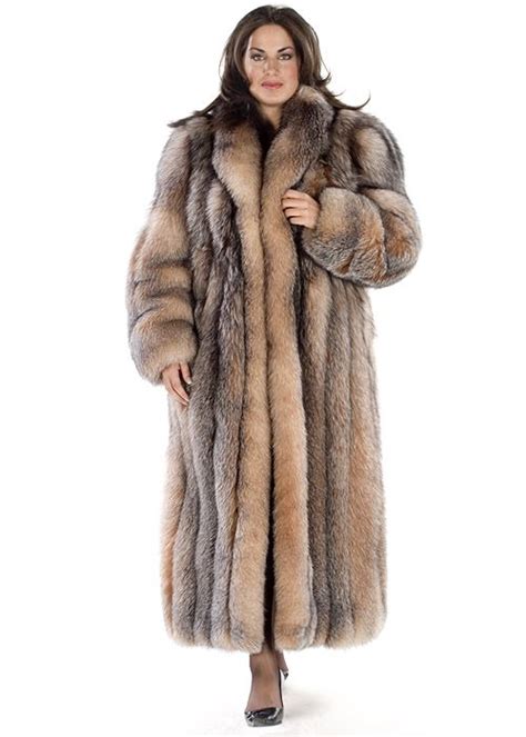 crystal fox fur coat full length fur fashion fur coat fur clothing