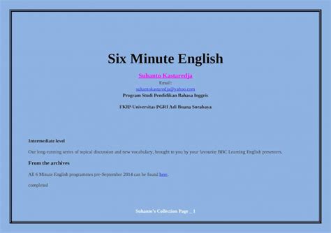Docx Six Minute English Bbc Pdfslidenet