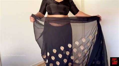 Nri Beauty Hira Wearing Designer Saree And Petticoat Hot Saree