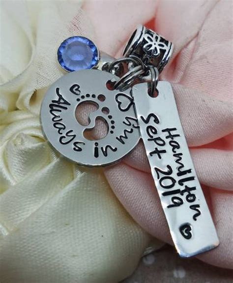 Always In My Heart Heart Charm Miscarriage Loss Name Charm Etsy