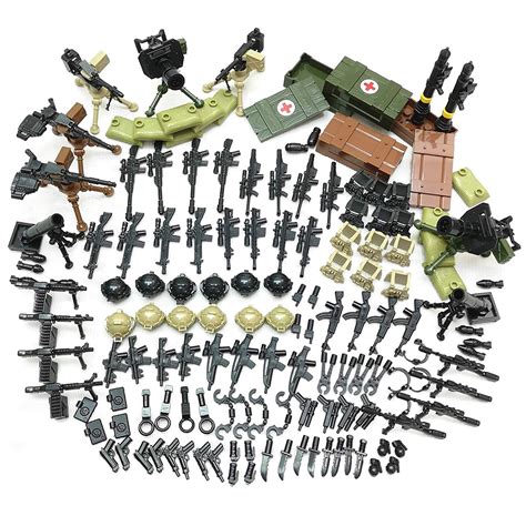 Set 4 In 1 Army Military World War 2 Swat Weapon Gun Soldiers Lego Toys