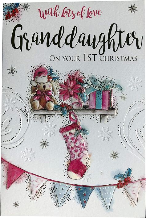Granddaughter On Your 1st Christmas Bear And Presents Design Christmas