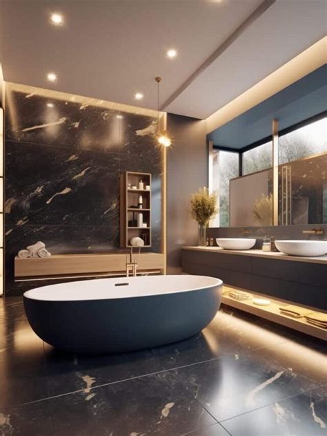 4 Ai Generated Images Of Luxury Bathrooms Meditation App Mindtastik