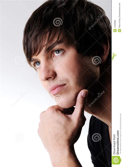 Profile Portrait Of A Handsome Young Man Stock Photo