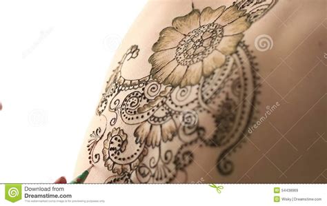 Close Up Henna Painting Body Mehndi Art Stock Footage Videos Stock Videos
