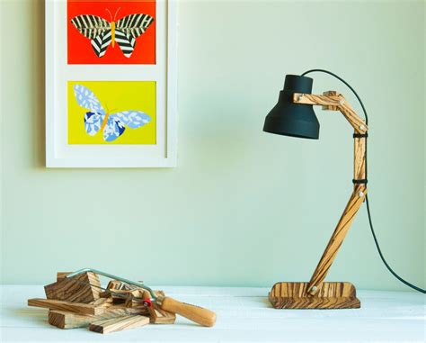 Retro Adjustable Handmade Desk Lamp Olive Wood Unique Style T