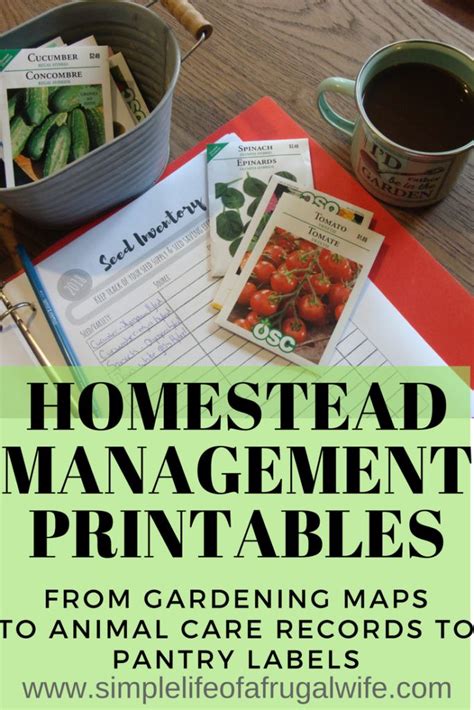 Homestead Management Printables Simple Life Of A Frugal Wife