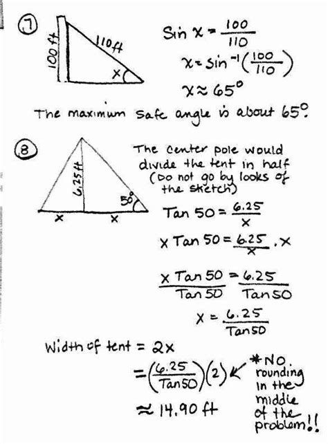 Trigonometry Word Problems Worksheet Answers - Englishworksheet.my.id