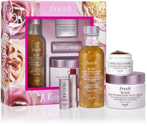 Fresh A Rosy Outlook Skincare Set Natural Hair Mask Fresh Rose Face