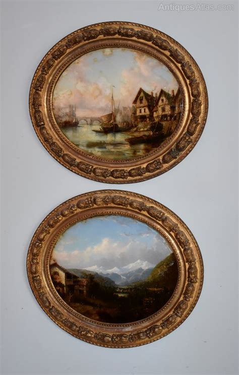 Antiques Atlas Fine Pair Of Oil Paintings On Glass