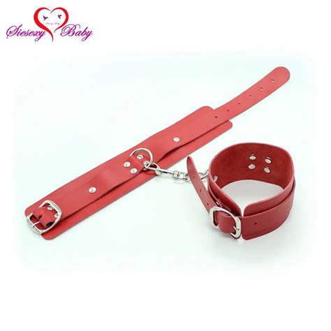 red soft pu leather handcuffs restraints sex bondage sex products ankle cuffs bondage slave sex