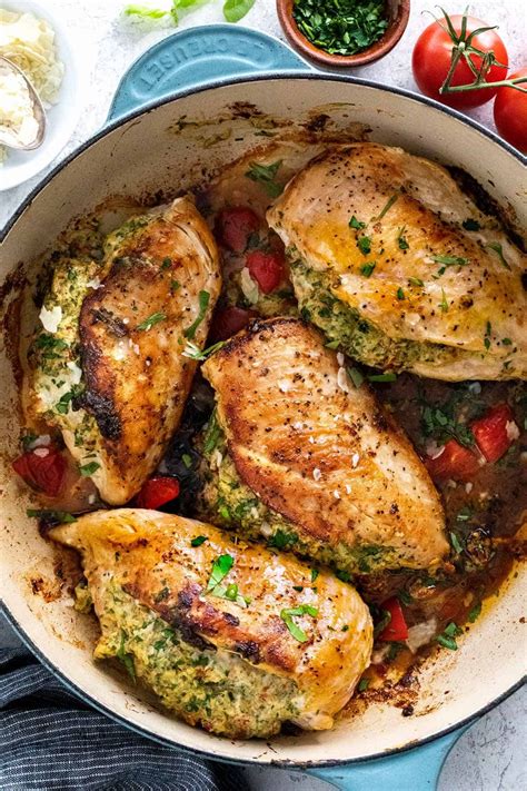 A Delicious Low Carb Tuscan Inspired Stuffed Chicken Recipe With A