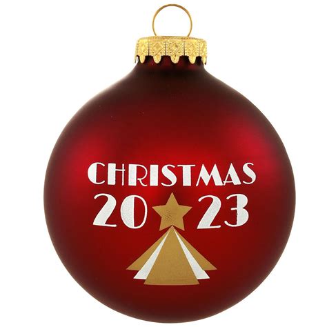 Christmas 2023 Burgundy Glass Ornament