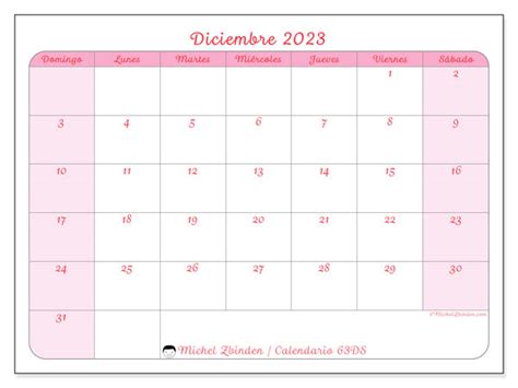 Calendario Diciembre De 2023 Para Imprimir “481ds” Michel Zbinden Cl