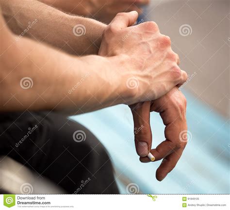 Strong Men S Arms With Veins Stock Image Image Of Muscle Veins 91849105