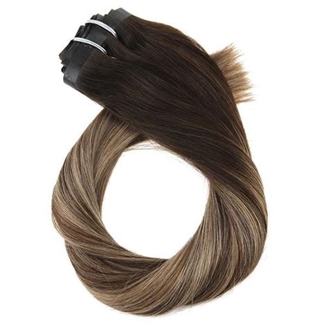 Clip In Hair Moresoo Pu Seamless Real Human Hair Extensions Balayage