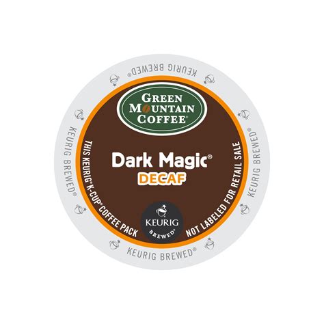 An extra bold decaf blend with dried fruit and chocolate notes, leading to a subtly sweet finish. Green Mountain Dark Magic Decaf Coffee - 24 Count - Hanson ...