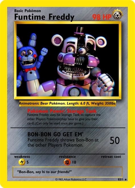 Pokemon Fnaf Cards Printable Cards