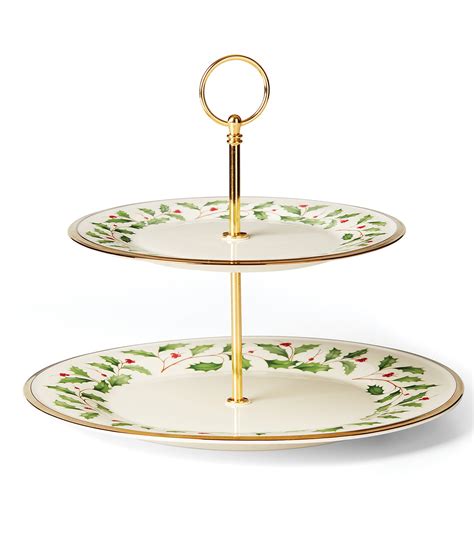 Lenox Holiday 2-Tiered Serving Tray | Dillard's