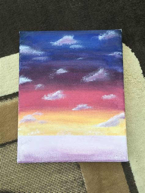 Stunning Sunset Gradient Painting On Canvas Etsy