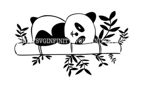 Panda On The Tree Svg Bamboo Bear Svg Panda Clipart Panda Etsy