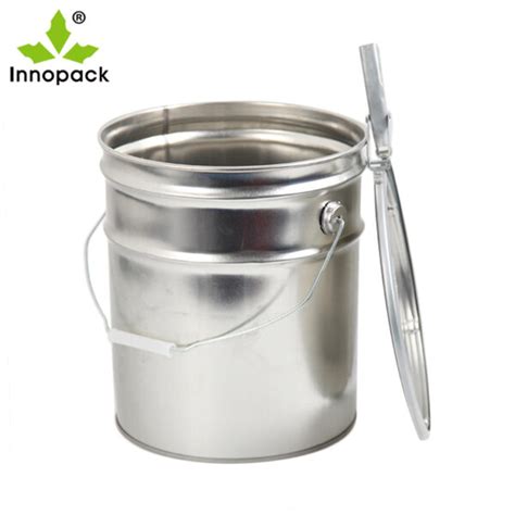5 Gallon Metal Buckets Tin Pail With Flat Lid Innopack